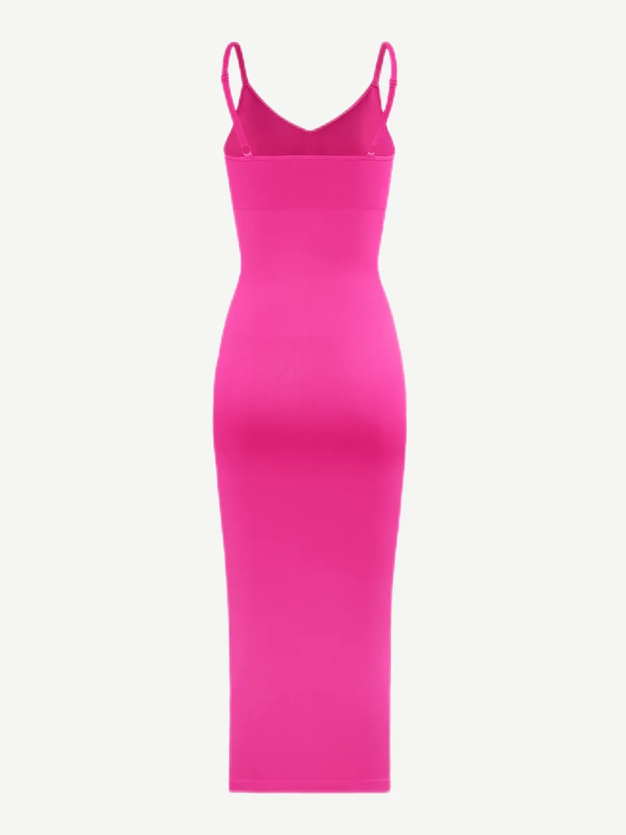 FeelinGirl Seamless Spaghetti Strap V-neck Maxi Built-in Shaper Dress