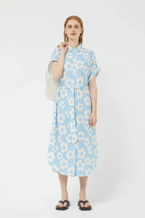 Floral Box Button Front Dress