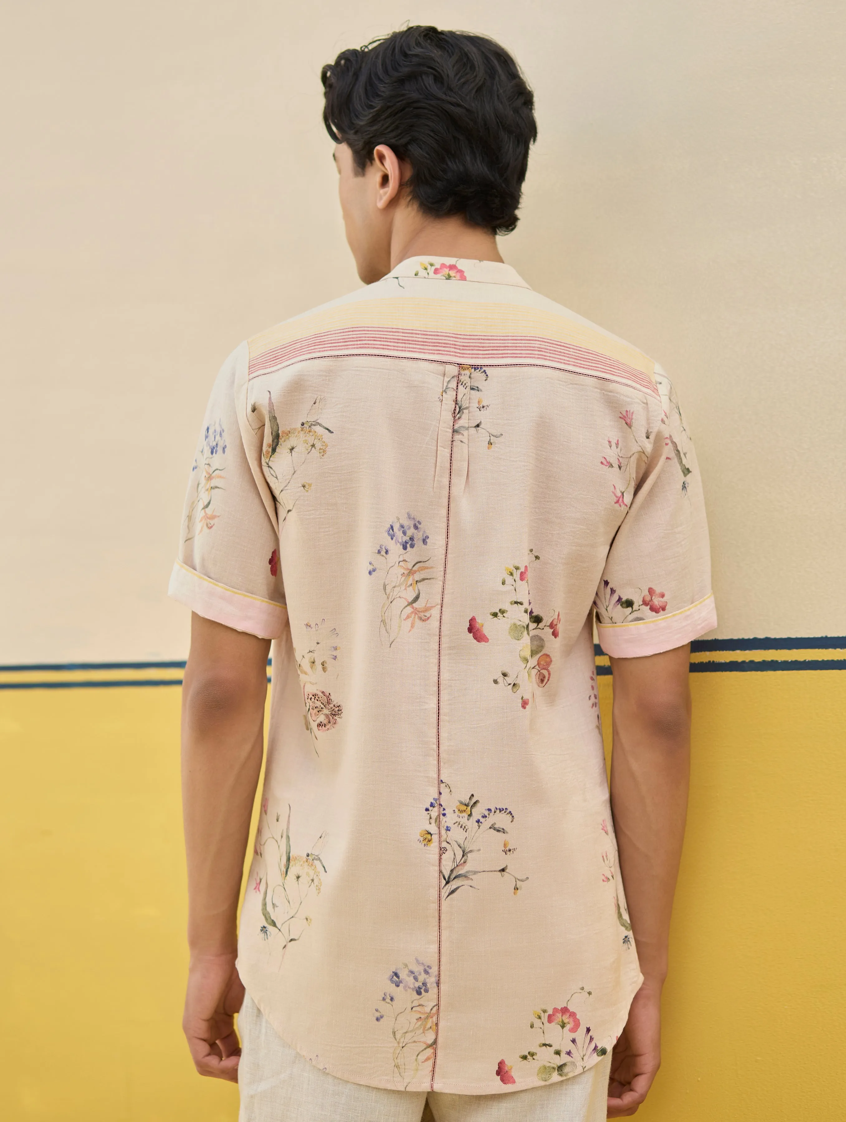 Fola Watercolour Floral Shirt - Sand