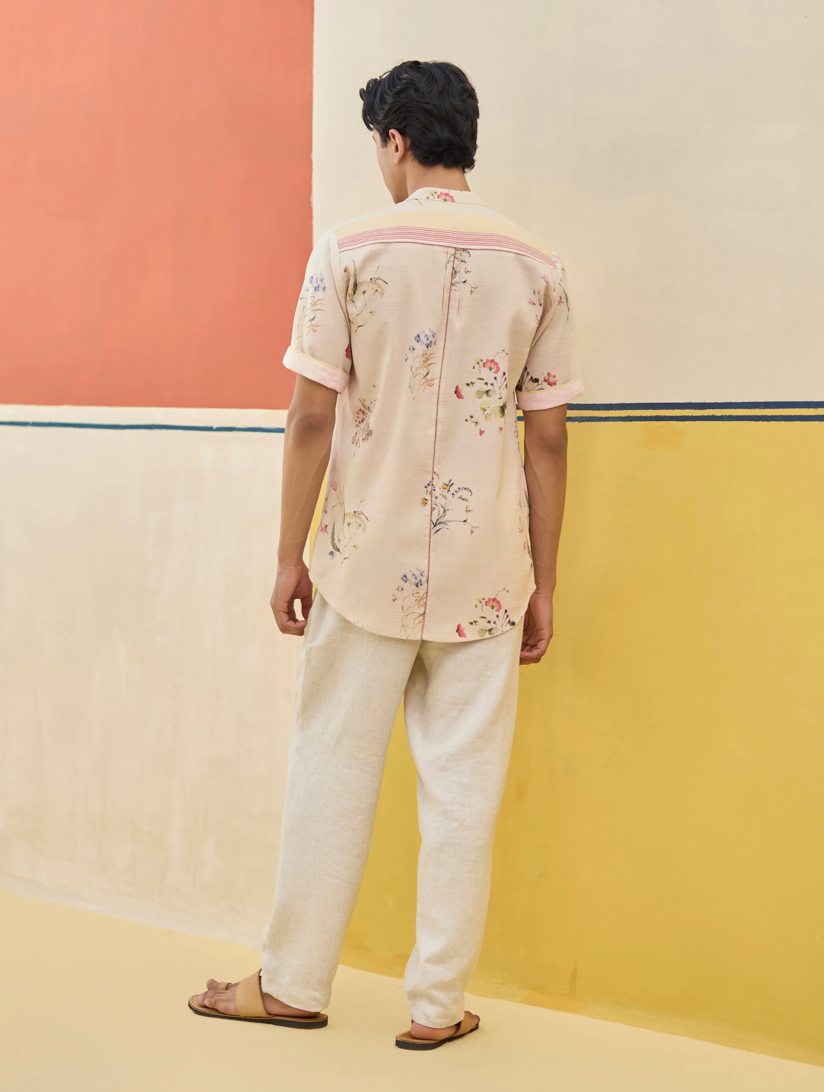 Fola Watercolour Floral Shirt - Sand