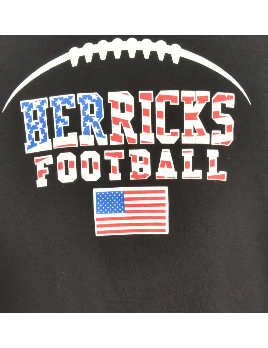 Football Herricks Black Sports T-shirt - L