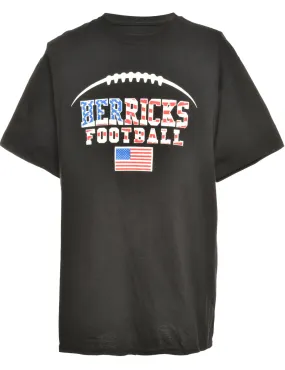 Football Herricks Black Sports T-shirt - L