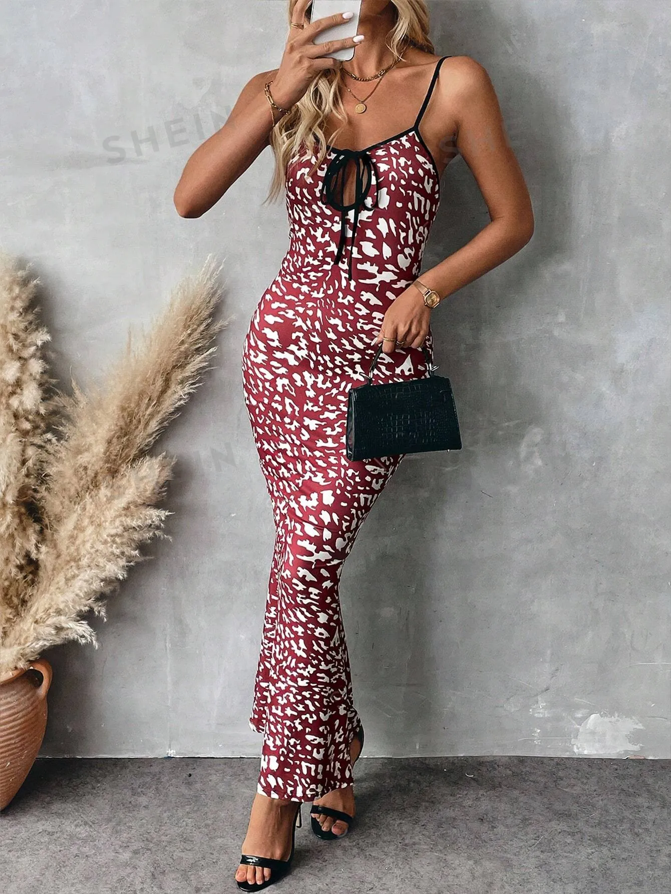 Frenchy Women Casual Leopard Print Maxi Slip Dress