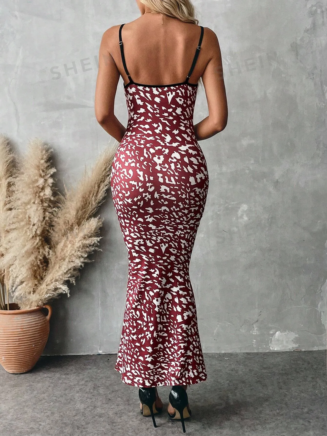 Frenchy Women Casual Leopard Print Maxi Slip Dress