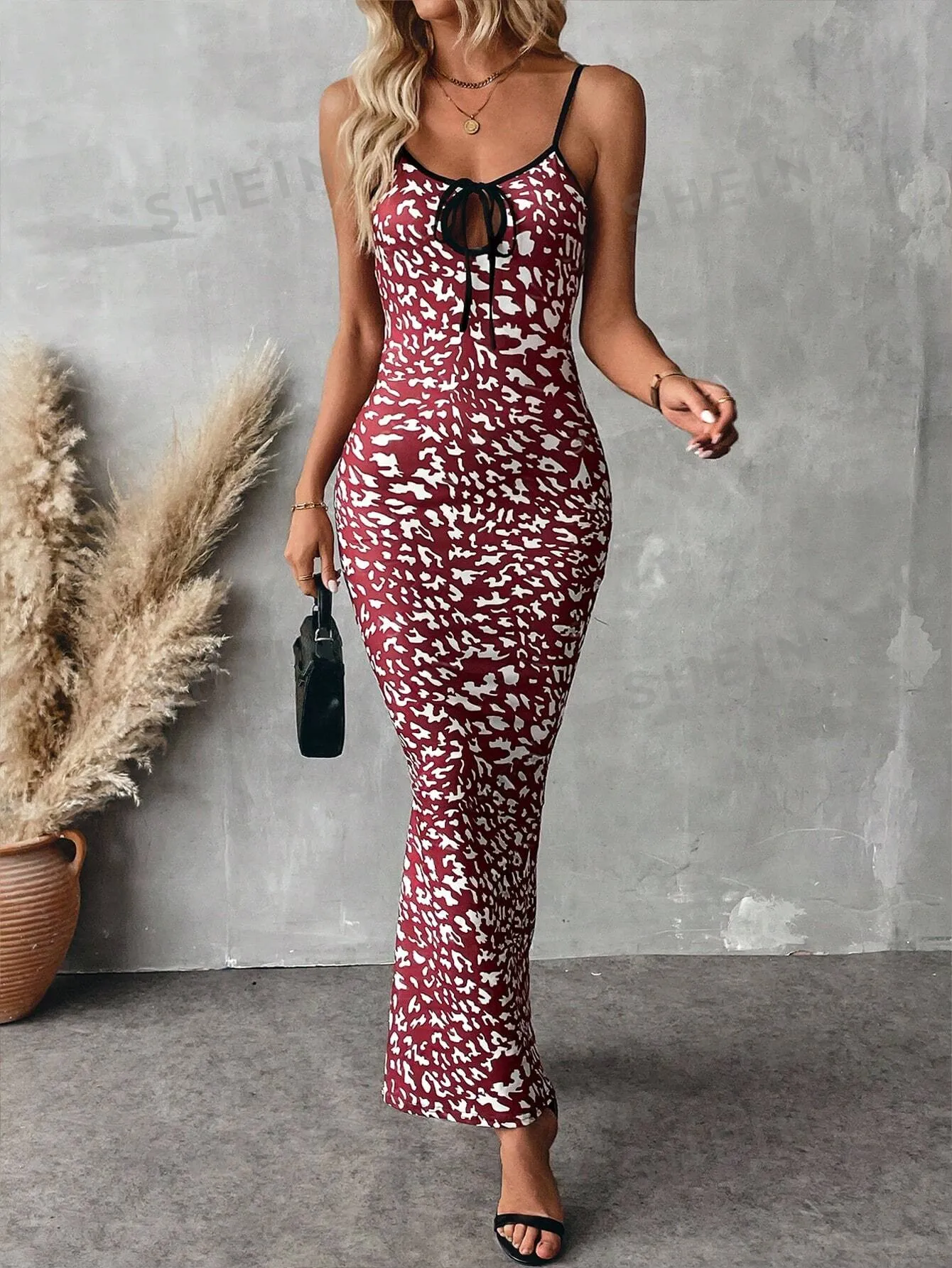 Frenchy Women Casual Leopard Print Maxi Slip Dress