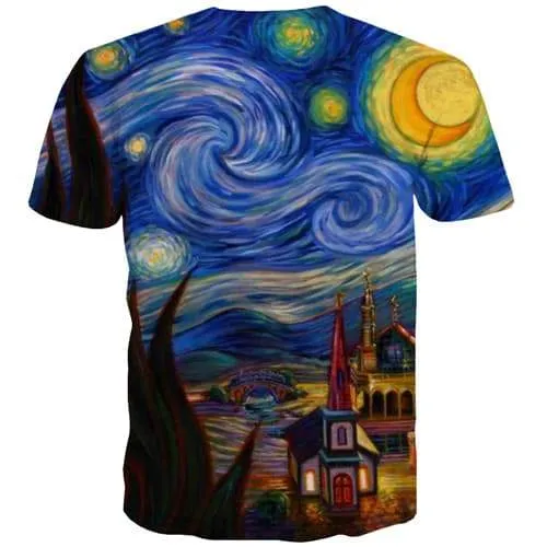 Galaxy T-shirt Men Painting Tshirts Novelty Blue Tshirt Printed Abstract Shirt Print Gothic T-shirts 3d Short Sleeve Hip hop Men