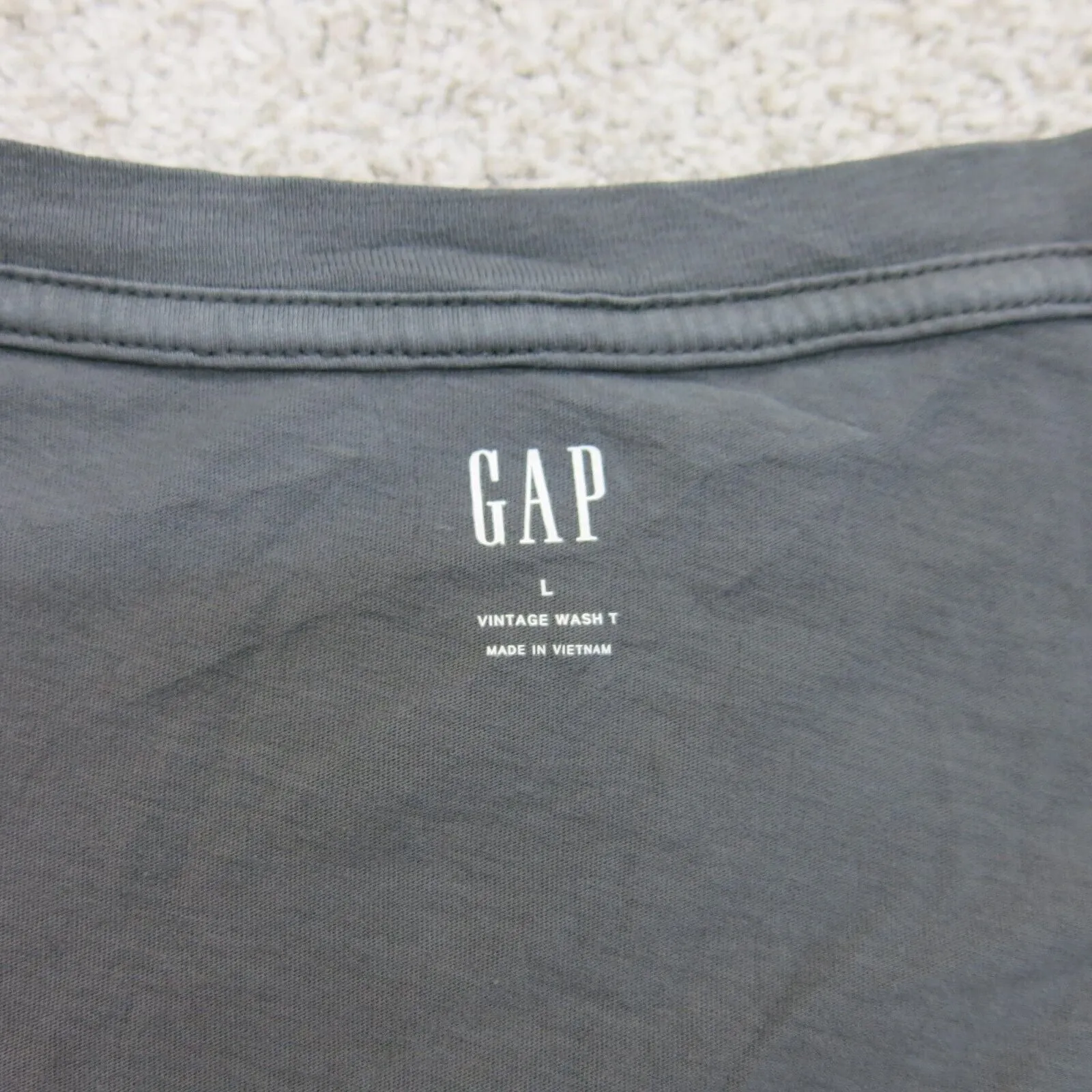 GAP Womens Casual V Neck T Shirt Top Cap Sleeves Pullover Black Size Large