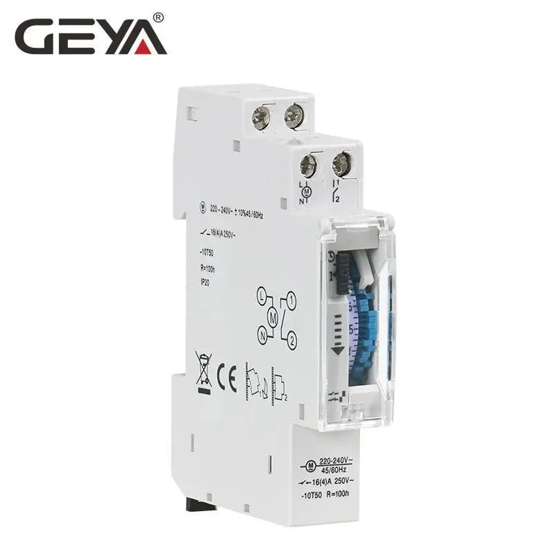 GEYA- TB45 Din Rail Mechanical Timer Switch| 96 times Time Set