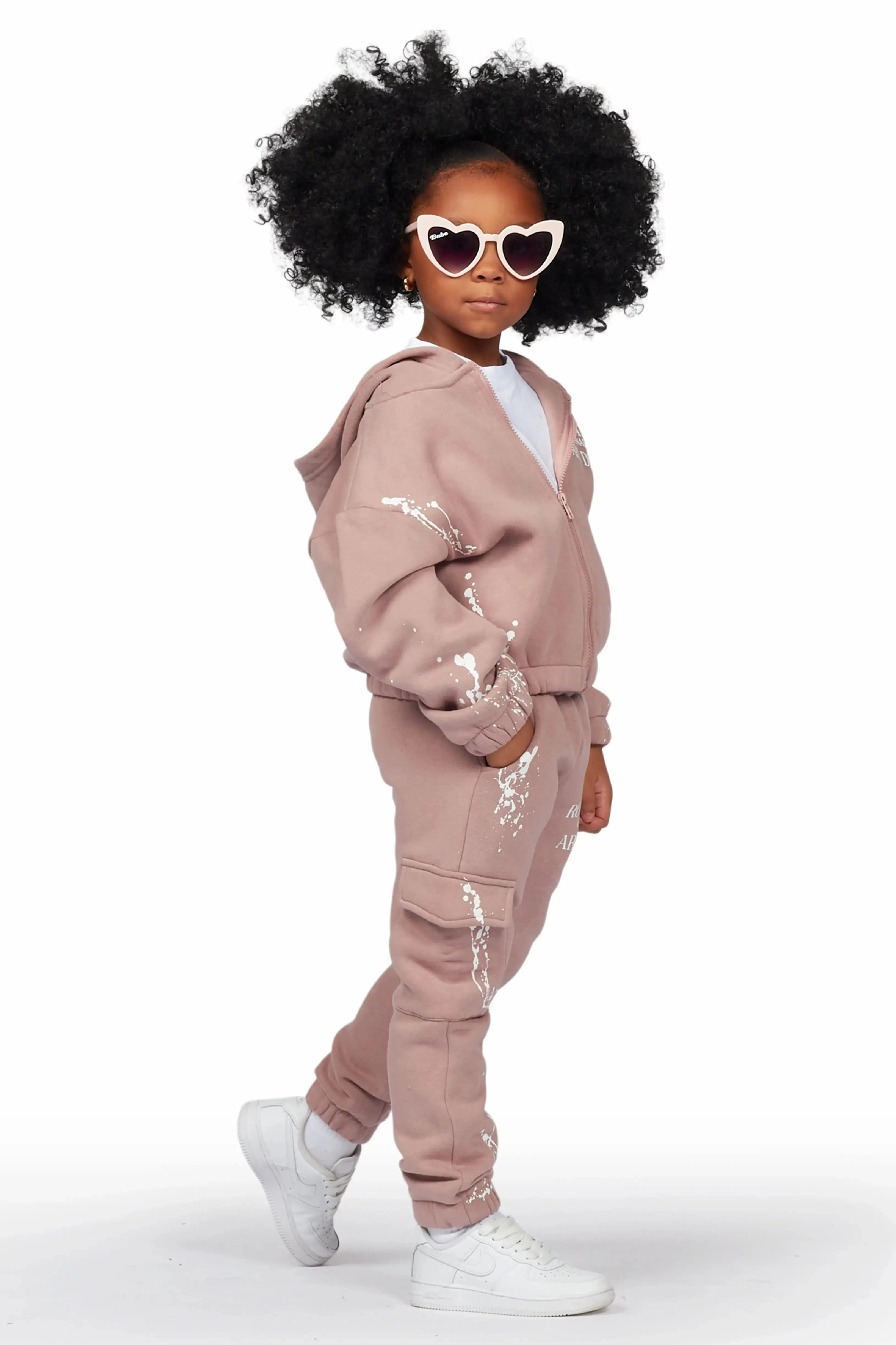 Girls Bass Lilac  Zip Up Hoodie Pant Set