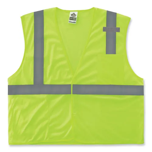 Glowear 8210hl-s Single Size Class 2 Economy Mesh Vest, Polyester, 4x-large, Lime