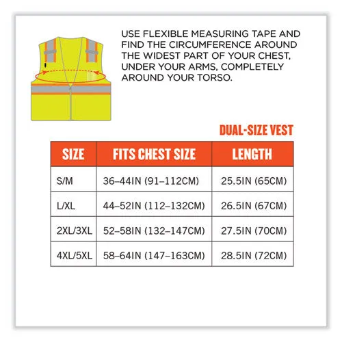 Glowear 8246z Class 2 Two-tone Mesh Reflective Binding Zipper Vest, Polyester, Small/medium, Lime, Ships In 1-3 Business Days