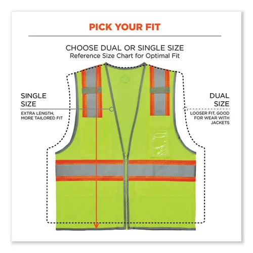 Glowear 8246z-s Single Size Class 2 Two-tone Mesh Vest, Polyester, Small, Lime, Ships In 1-3 Business Days