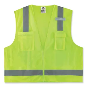 Glowear 8249z Class 2 Economy Surveyors Zipper Vest, Polyester, Large/x-large, Lime, Ships In 1-3 Business Days