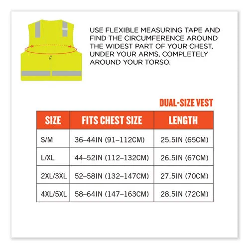 Glowear 8249z Class 2 Economy Surveyors Zipper Vest, Polyester, Large/x-large, Lime, Ships In 1-3 Business Days