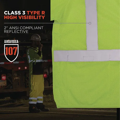 Glowear 8315ba Class 3 Hi-vis Breakaway Safety Vest, Small To Medium, Lime, Ships In 1-3 Business Days