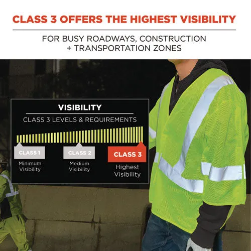 Glowear 8315ba Class 3 Hi-vis Breakaway Safety Vest, Small To Medium, Lime, Ships In 1-3 Business Days