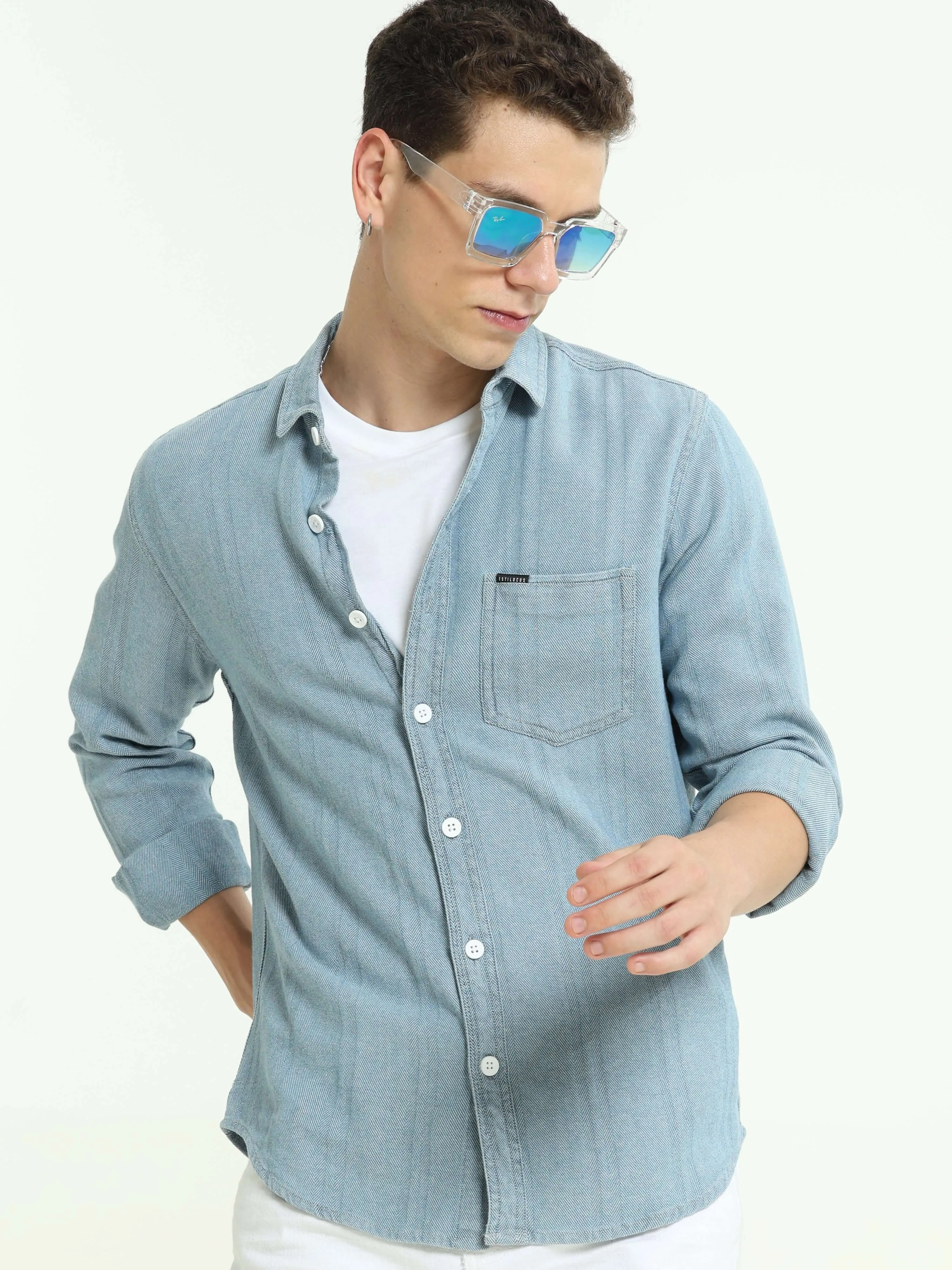 Grandiosity ice irish indigo shirt