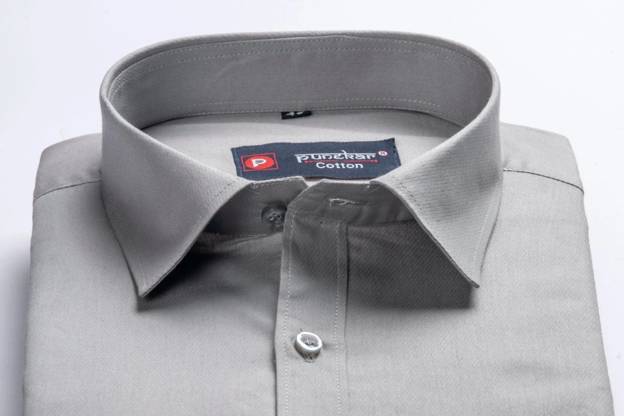 Grey Color Satin Mecerised Cotton Shirt For Men