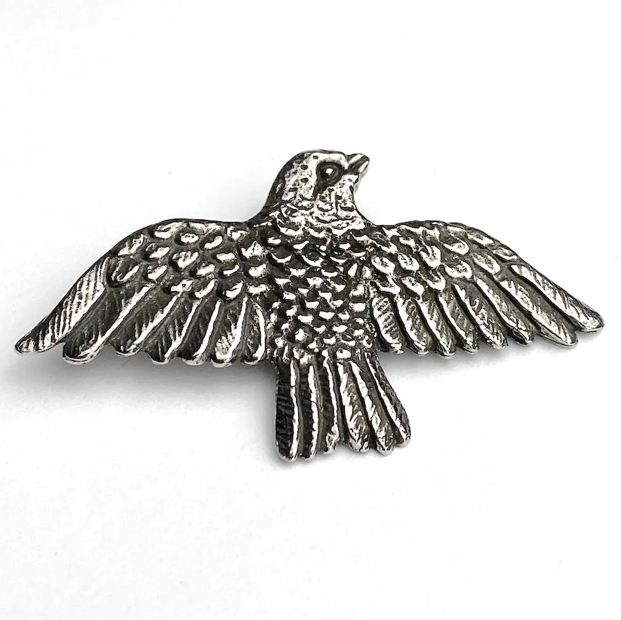 Hawk/Large Bird Soaring, Pewter, 2" from Green Girl Studios   #G344