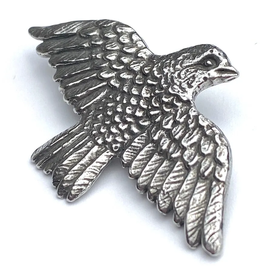 Hawk/Large Bird Soaring, Pewter, 2" from Green Girl Studios   #G344