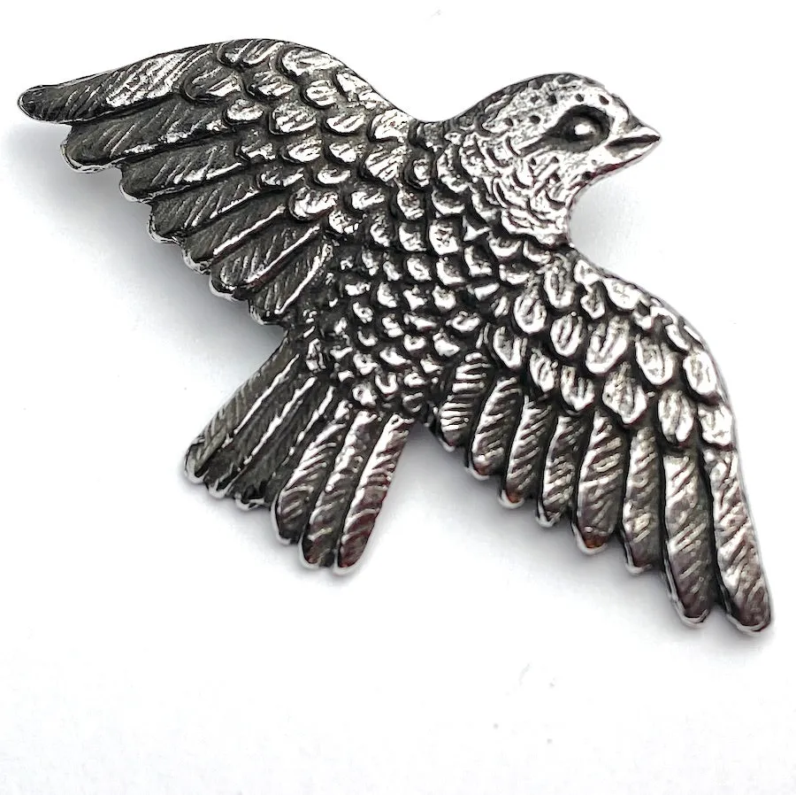 Hawk/Large Bird Soaring, Pewter, 2" from Green Girl Studios   #G344