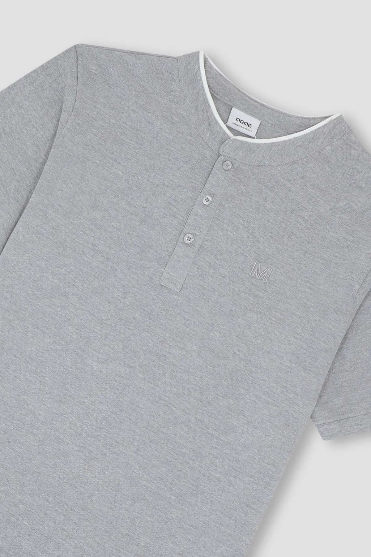 Henly Polo T-Shirt For Men - Light Grey