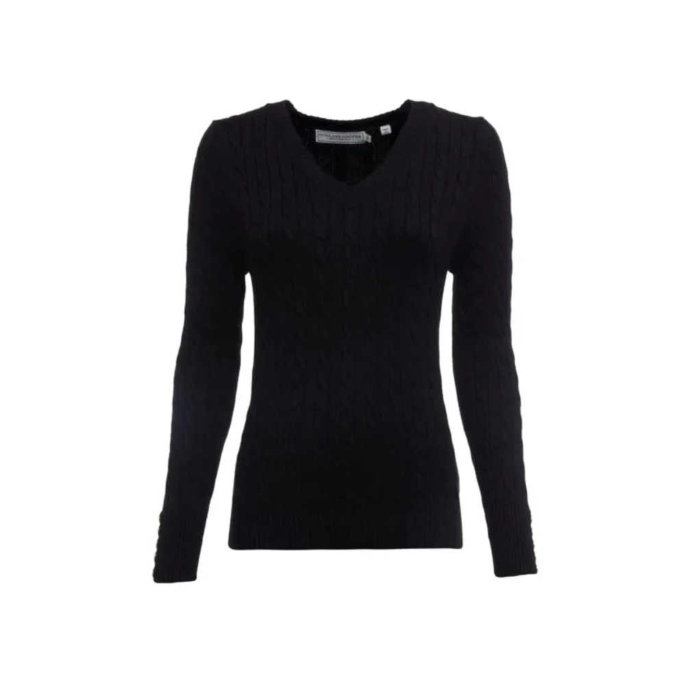 Holland Cooper Seattle V-Neck Knit in Black