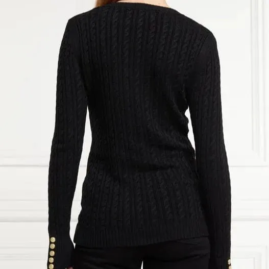 Holland Cooper Seattle V-Neck Knit in Black