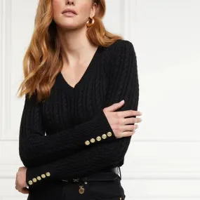 Holland Cooper Seattle V-Neck Knit in Black