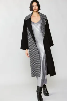 Houndstooth Oversized Wool Coat