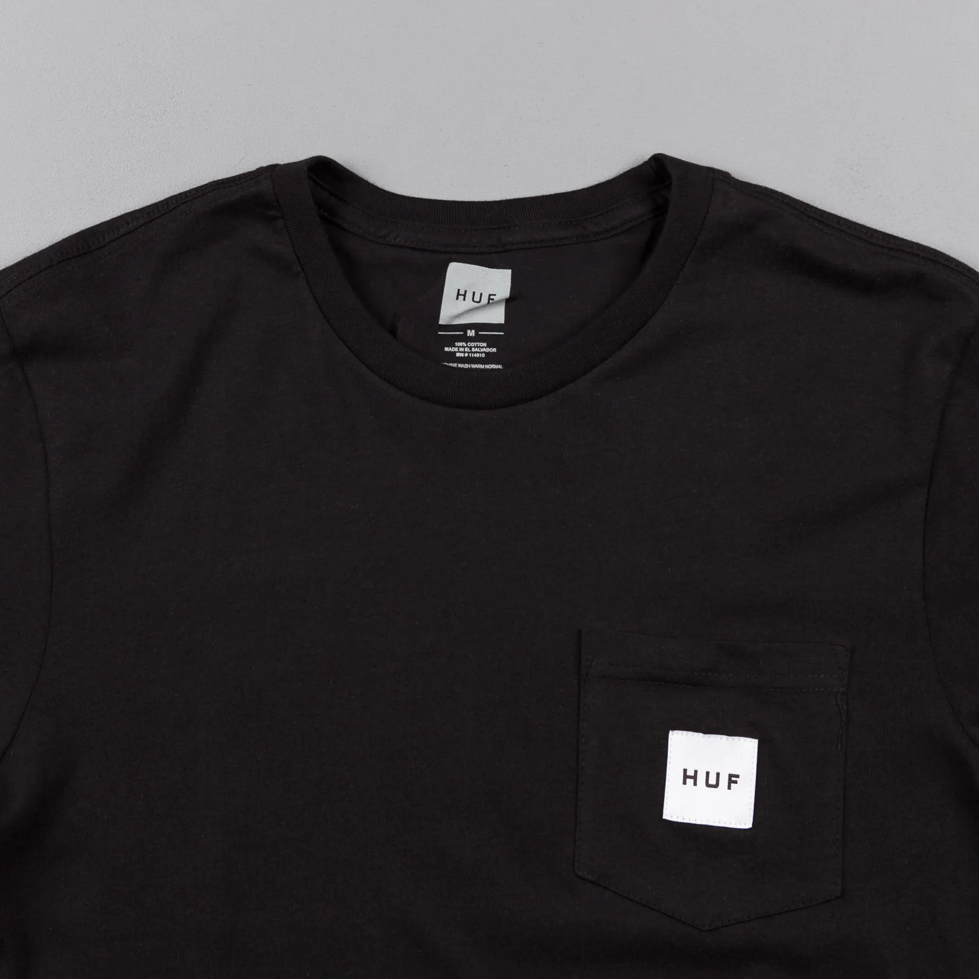 HUF Box Logo Pocket T Shirt Black