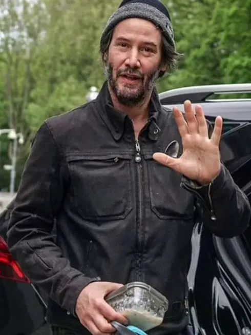 John Wick Chapter 4 Keanu Reeves Black Cotton Jacket