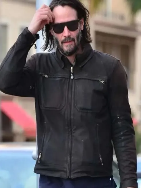 John Wick Chapter 4 Keanu Reeves Black Cotton Jacket