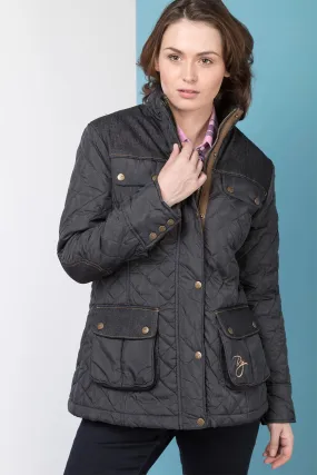 Ladies Denim Trim Quilted Jacket