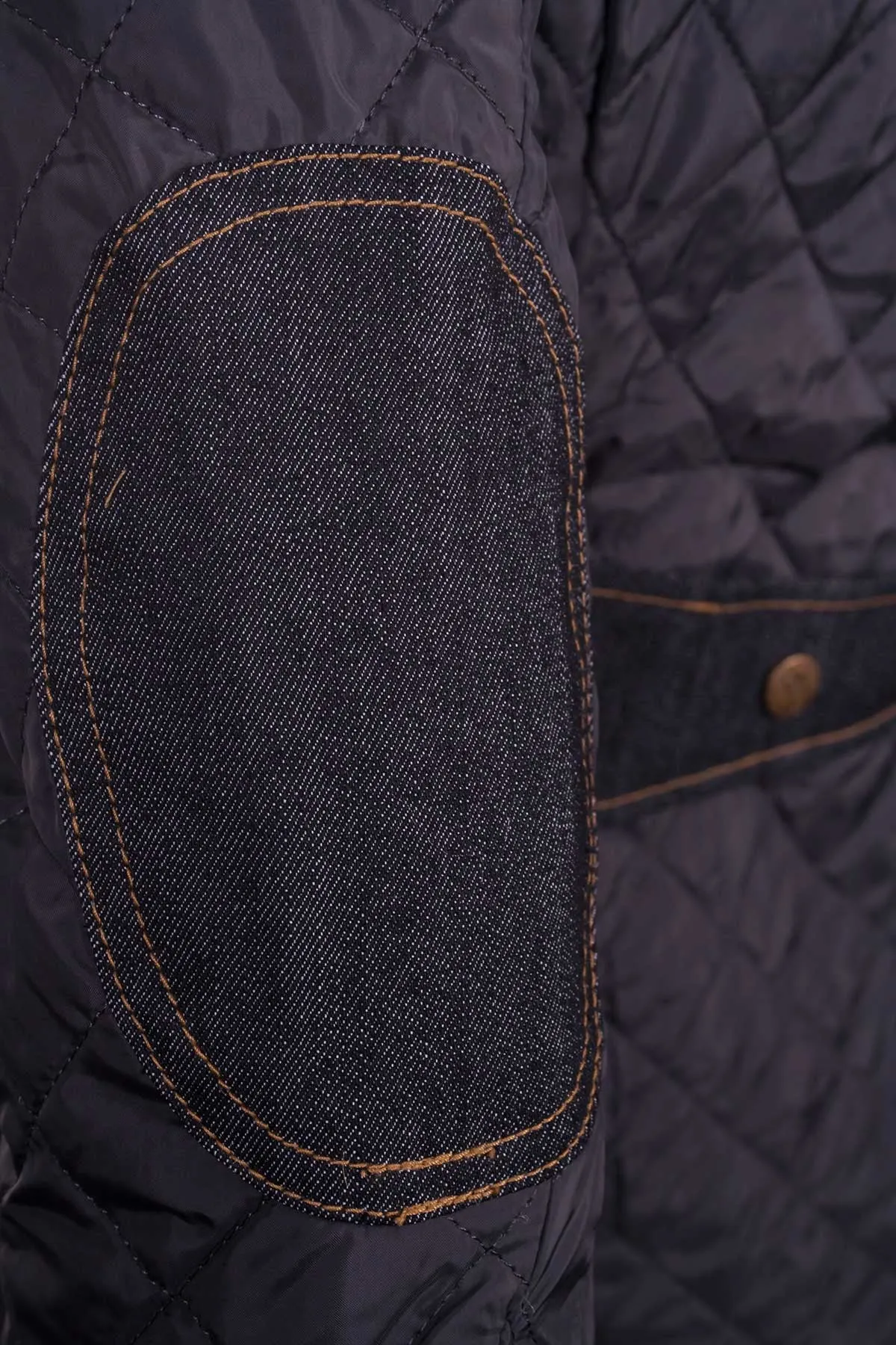 Ladies Denim Trim Quilted Jacket