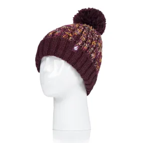 Ladies Eidda Pom Pom Hat - Wine