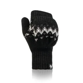 Ladies Heather Converter Mittens - Black