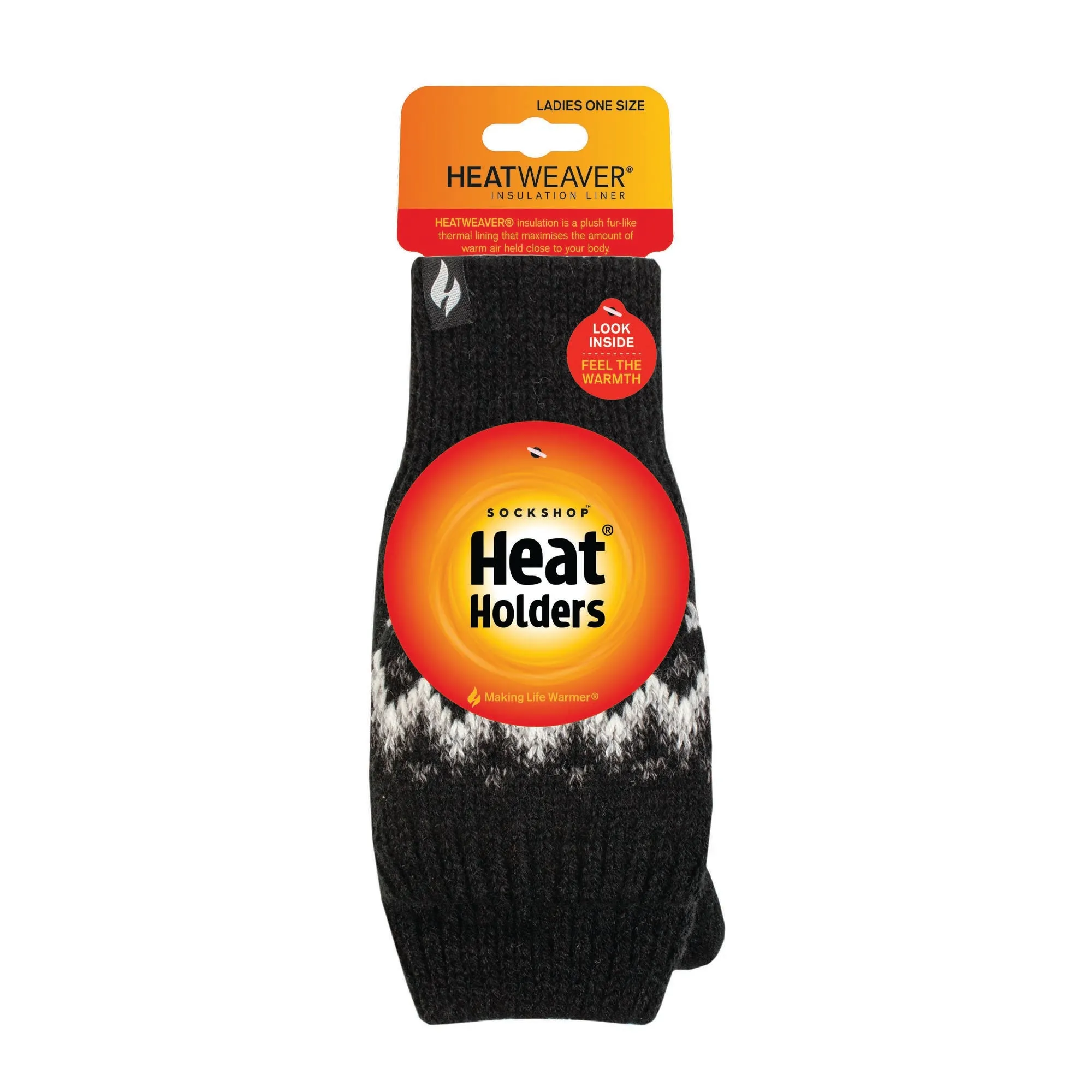 Ladies Heather Converter Mittens - Black