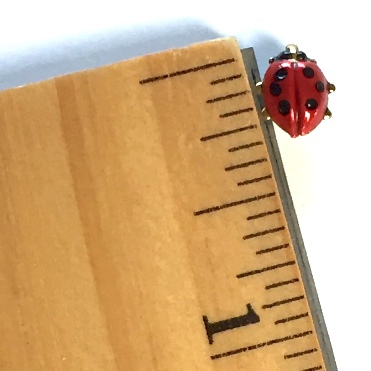 Ladybug Tiny Metal Handpainted Artisan Button 1/4" by Susan Clarke