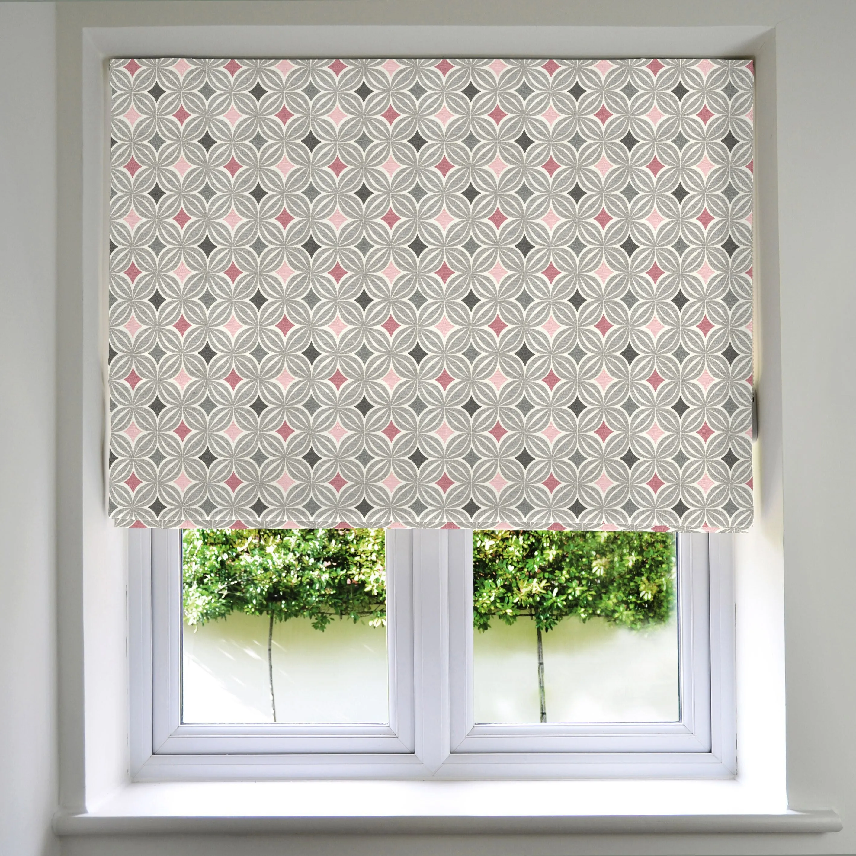 Laila Cotton Blush Pink Roman Blind