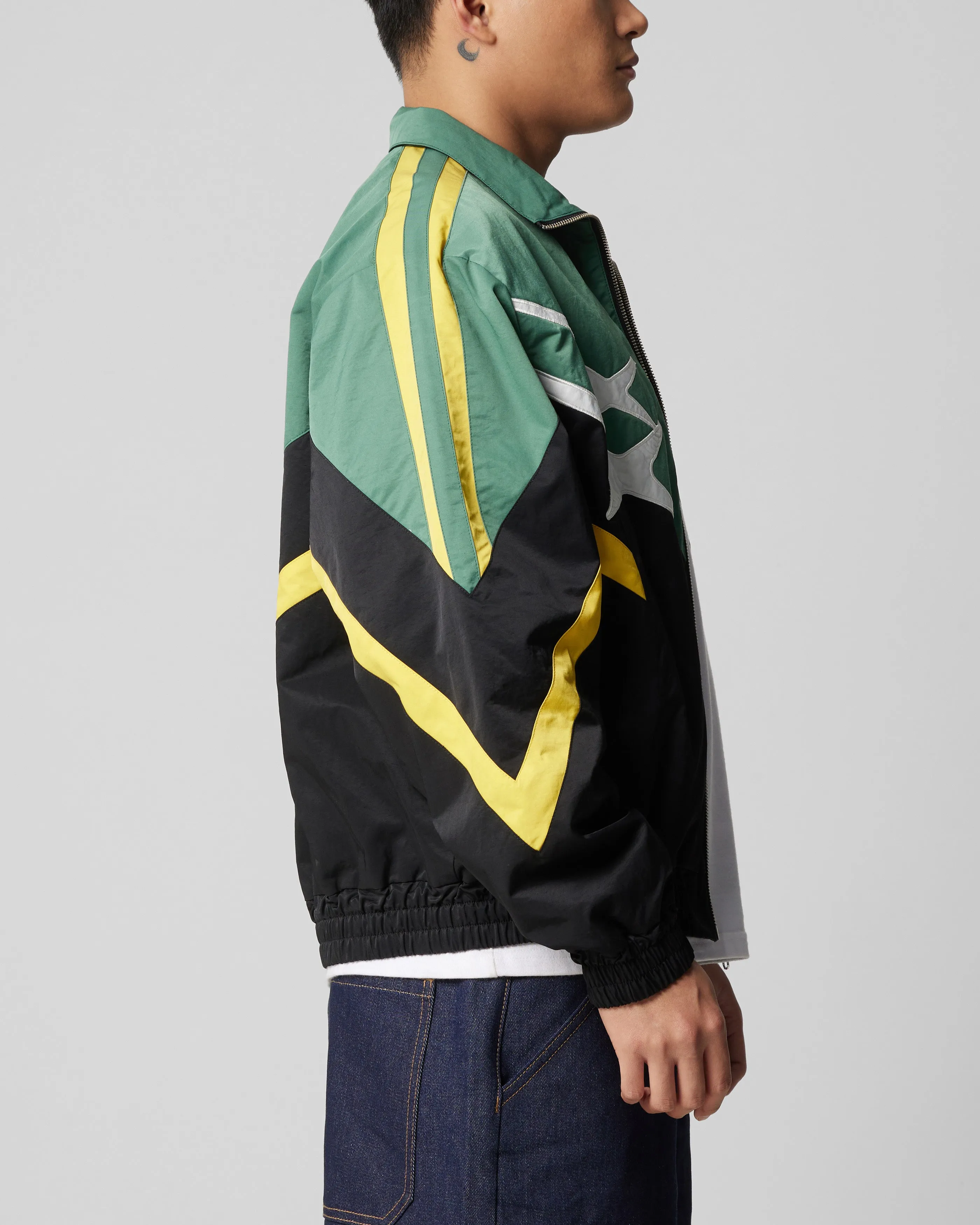 Loiter Hybrid Track Jacket Green/Yellow