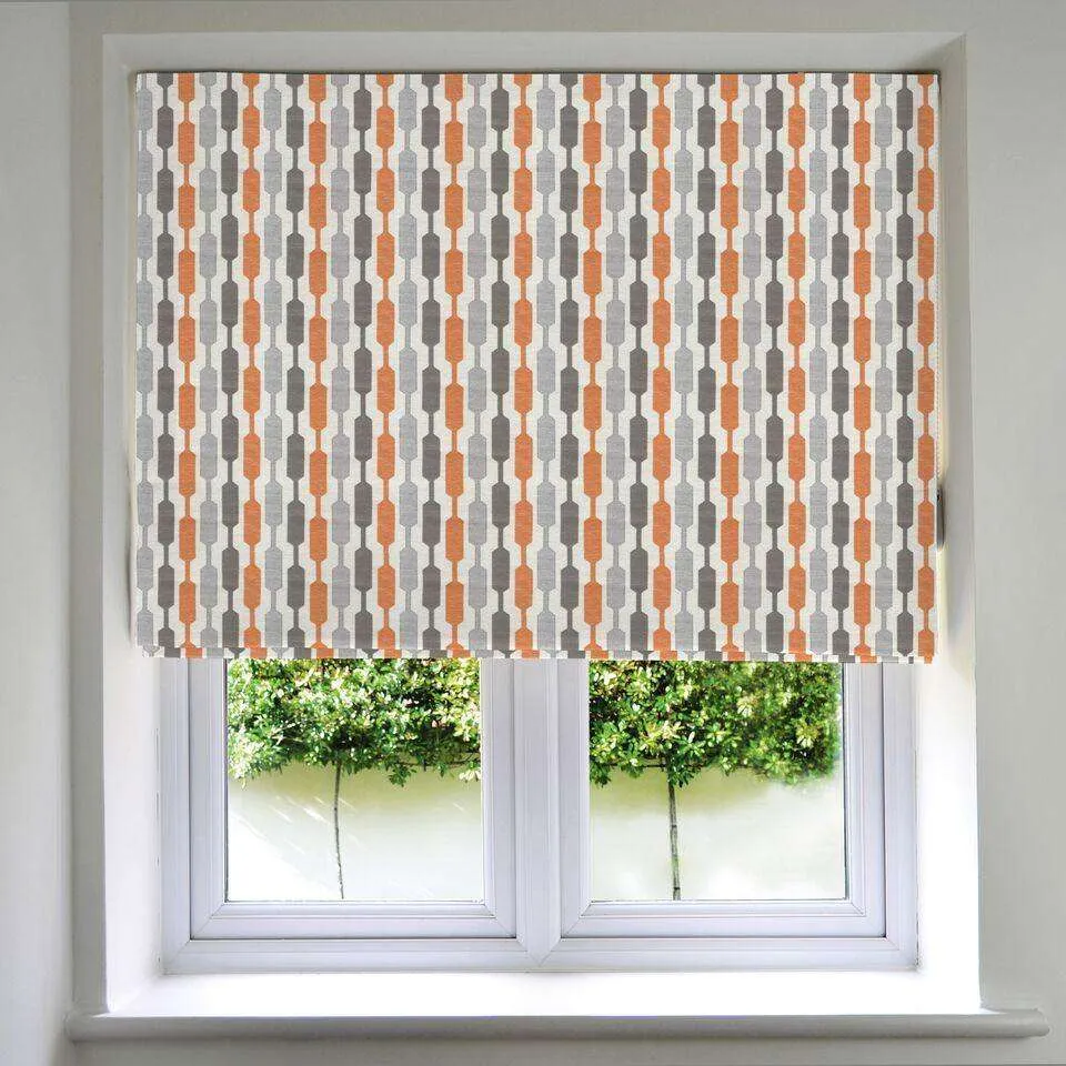 Lotta Burnt Orange   Grey Roman Blind