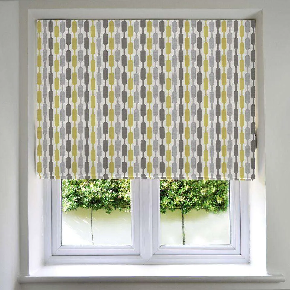 Lotta Yellow   Grey Roman Blind