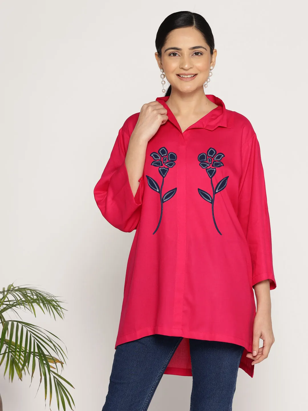 Magenta Rayon ShirtTop - Recharge