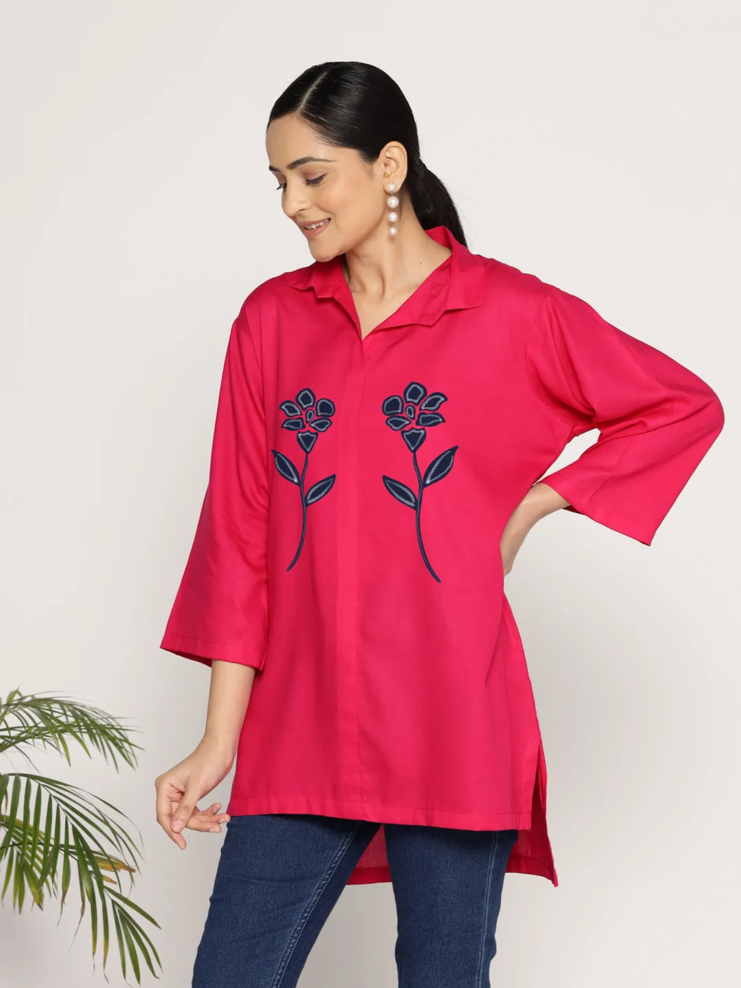 Magenta Rayon ShirtTop - Recharge