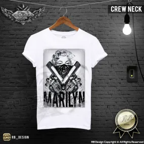 Marilyn Guns Mens T-shirt Movie Star Gangsta Girl MD255