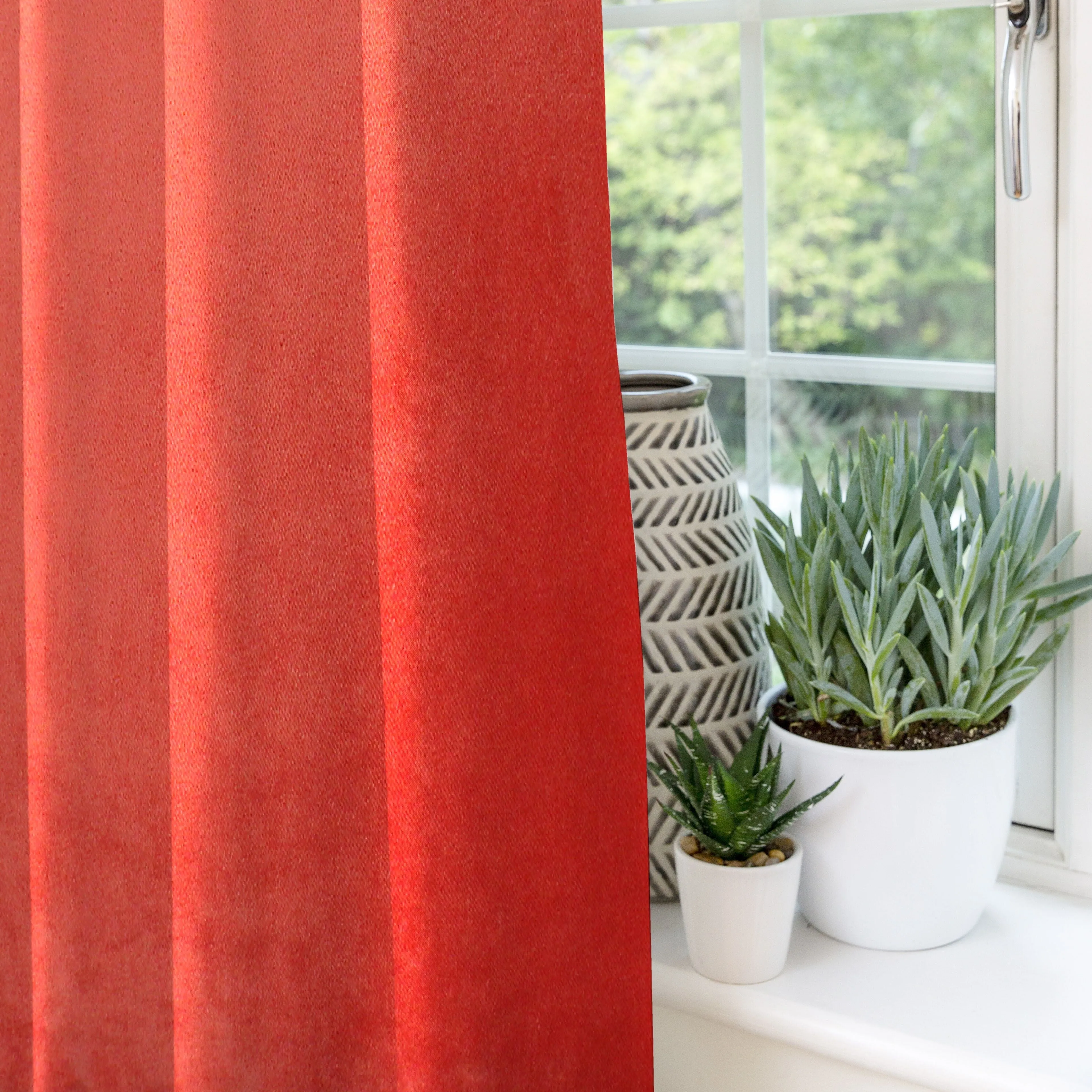 Matt Coral Pink Velvet Curtains