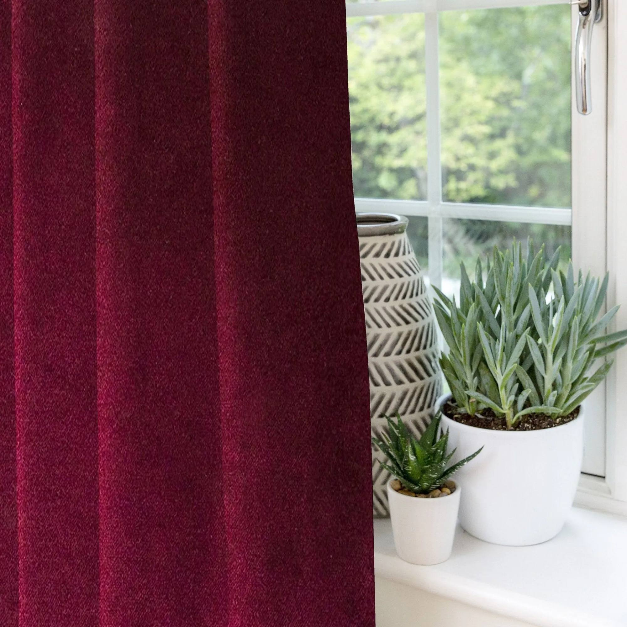 Matt Wine Red Velvet Curtains