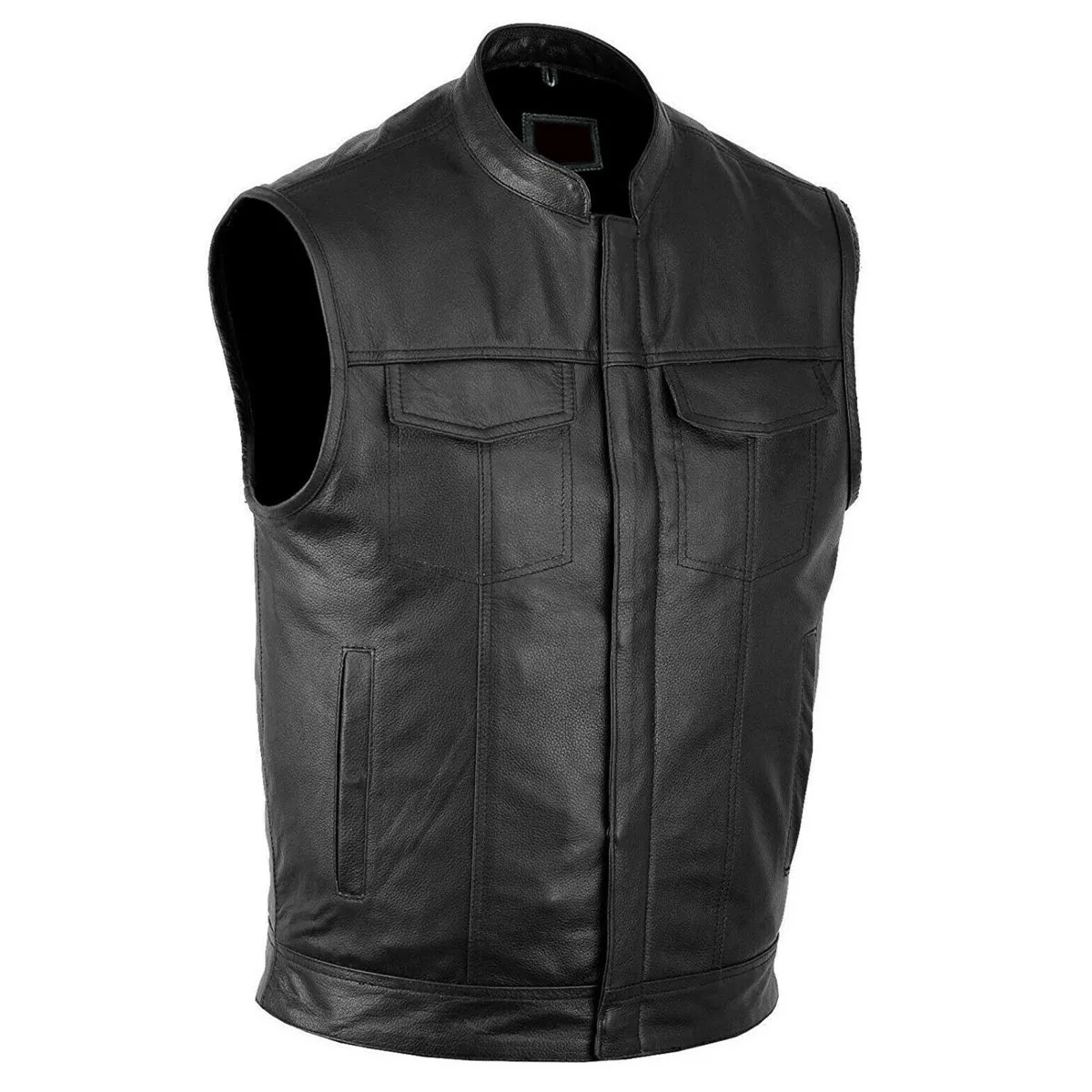 Men Motorcycle Club Leather Vest