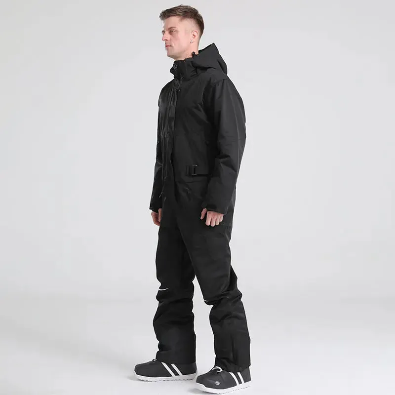 Men's One Piece Ski Suits With Adjustable Belt